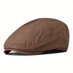 Men's Summer Newsboy Cap Vintage Golf Hat Solid Cabbie Cap