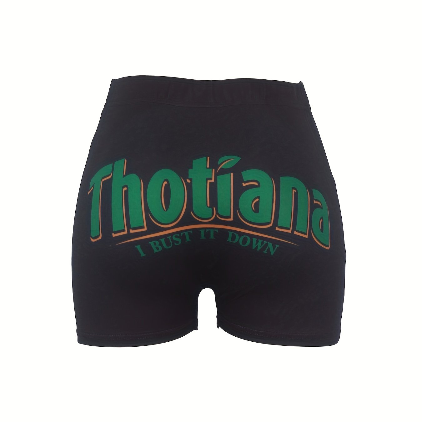 Colorblock Letter Print Skinny Yoga Shorts for Women