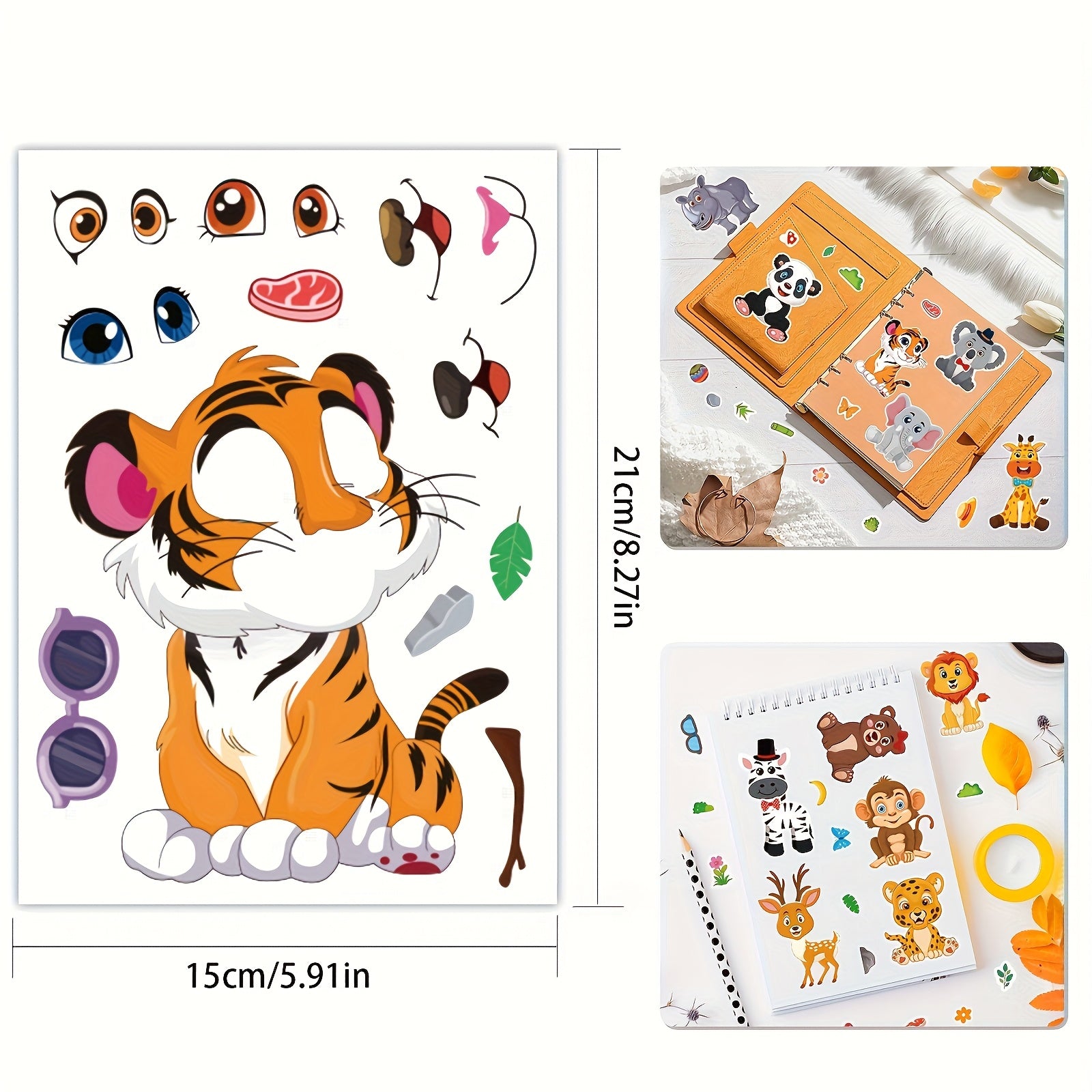 Animal DIY Stickers for Parties Holidays Birthday - Fits Laptops Water Bottles P