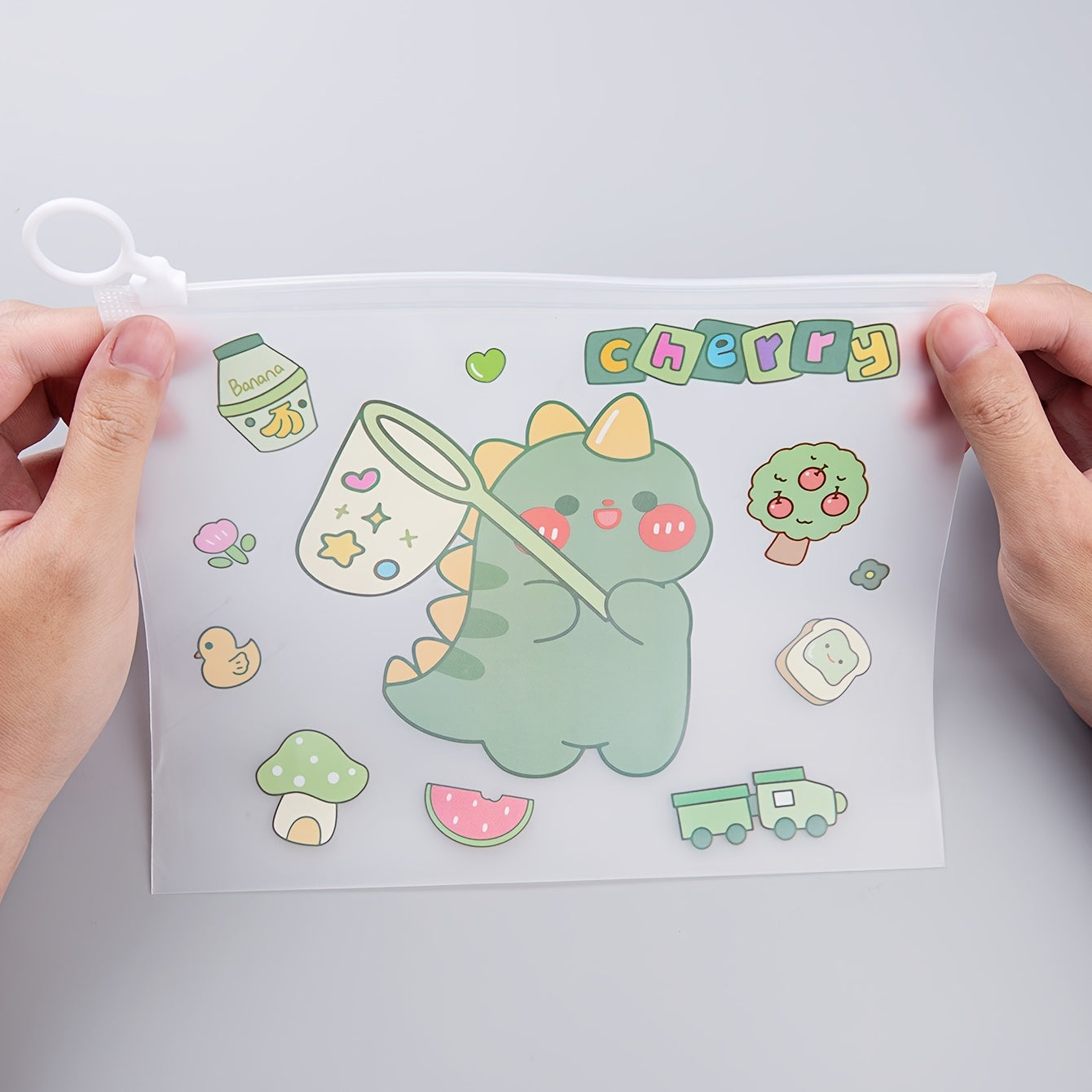 Large Capacity Cartoon Animal Zipper File Bags Set