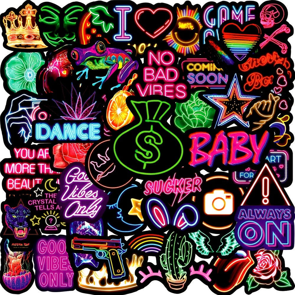 50pcs Waterproof Cartoon Stickers for Cars Computers Skateboards and Suitcases