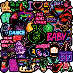 50pcs Waterproof Cartoon Stickers for Cars Computers Skateboards and Suitcases