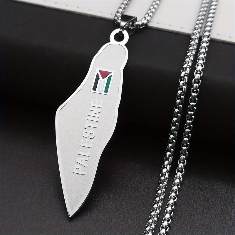 Map Flag Necklace Ethnic Hip Hop Jewelry Men Women Couples