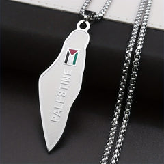 Map Flag Necklace Ethnic Hip Hop Jewelry Men Women Couples