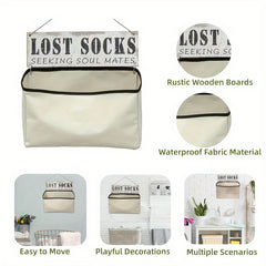 Lost Socks Bag Wall Mounted Organizer Laundry Room Tidy Home Storage
