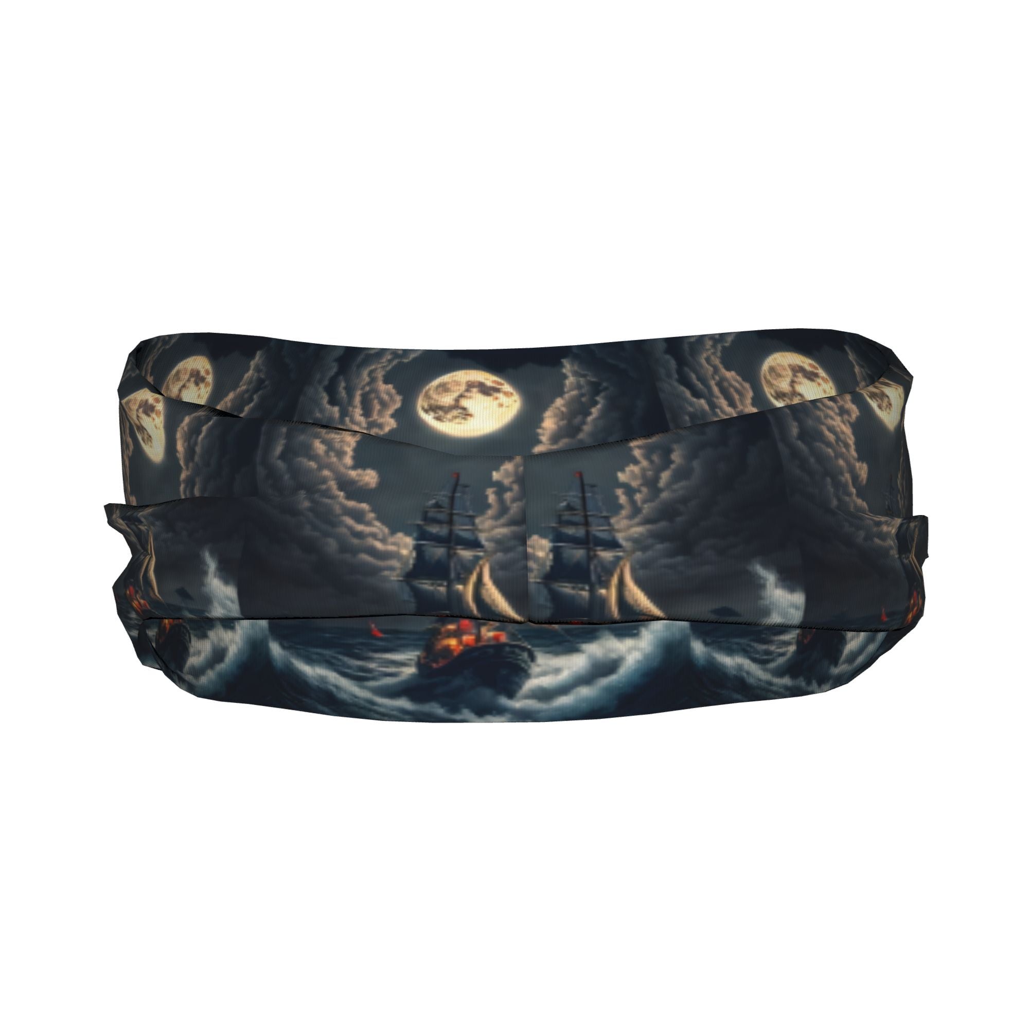 Unisex Nautical Sports Headband Boat & Ocean Waves Yoga Gym Running Outdoor