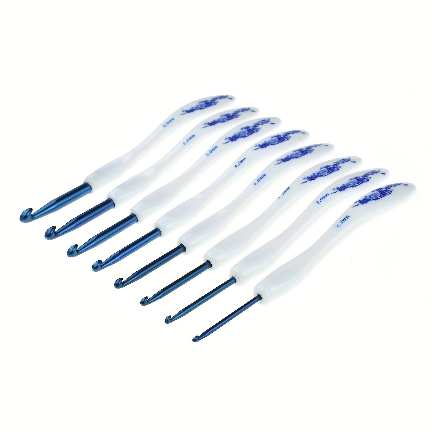 8pcs Ergonomic Crochet Hook Set with Print Crochet Hooks