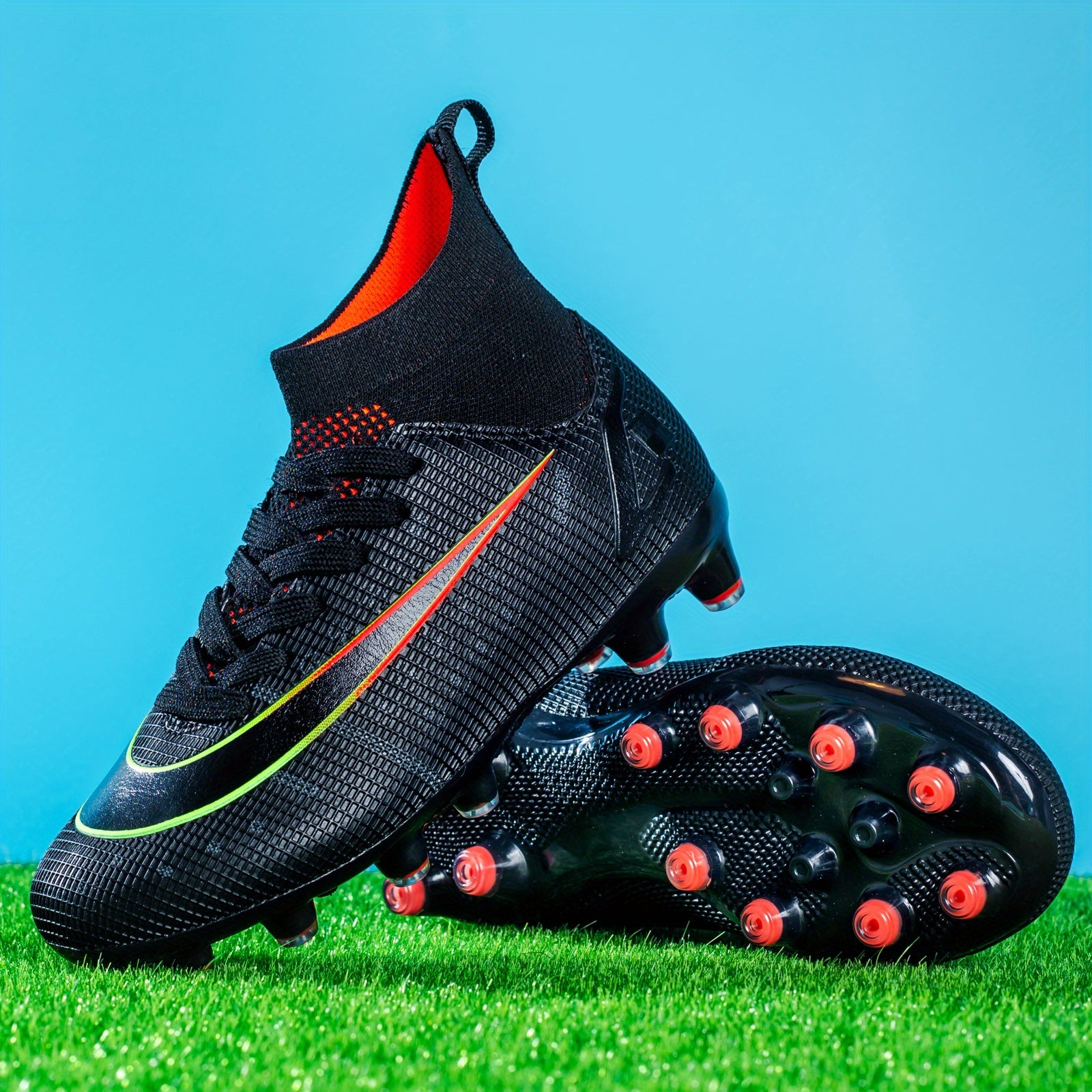 Youth Spiked Soccer Shoes Outdoor Anti Slip Lightweight Football Shoe