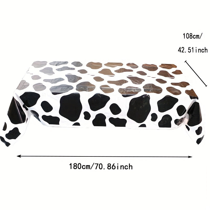 Cow Print Tablecloth for Animal Themed Parties - Farm Birthday Party Supplies