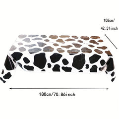 Cow Print Tablecloth for Animal Themed Parties - Farm Birthday Party Supplies