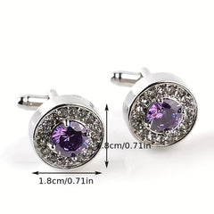 Crystal & Faux Diamond French Cufflinks for Men