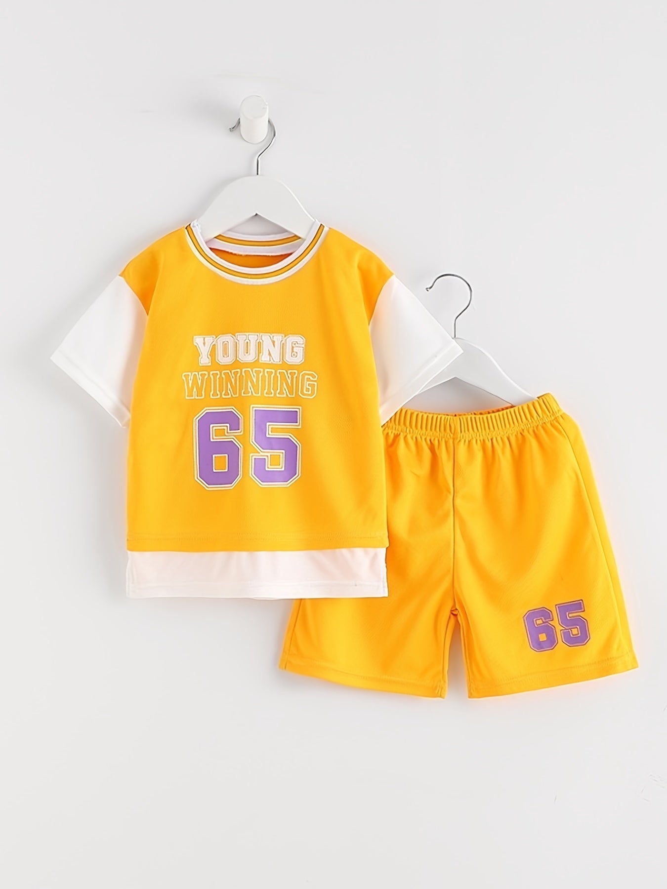 Boys Winning Number 65 Casual Outfit Round Neck T shirt & Shorts