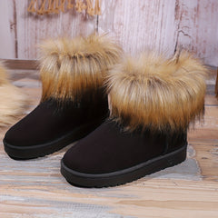 Women's Faux Fur Snow Boots Wear Resistance Plush Furry Shoes