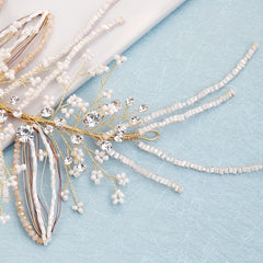 Beaded Rhinestone Wedding Hair Band Headband Bridal Hair Accessory