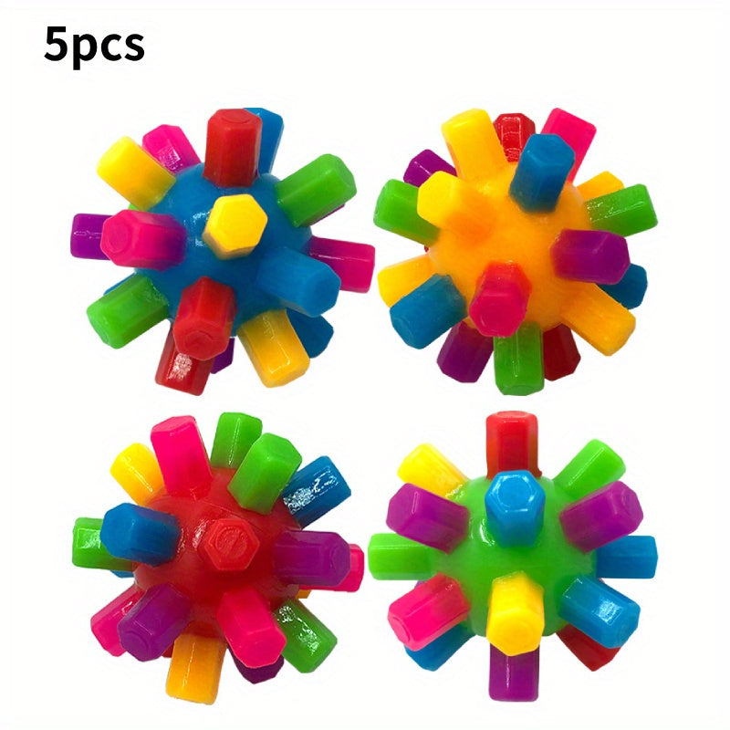 Rainbow Spiky Ball Sensory Puzzle Toy - Fun Elastic Training Ball
