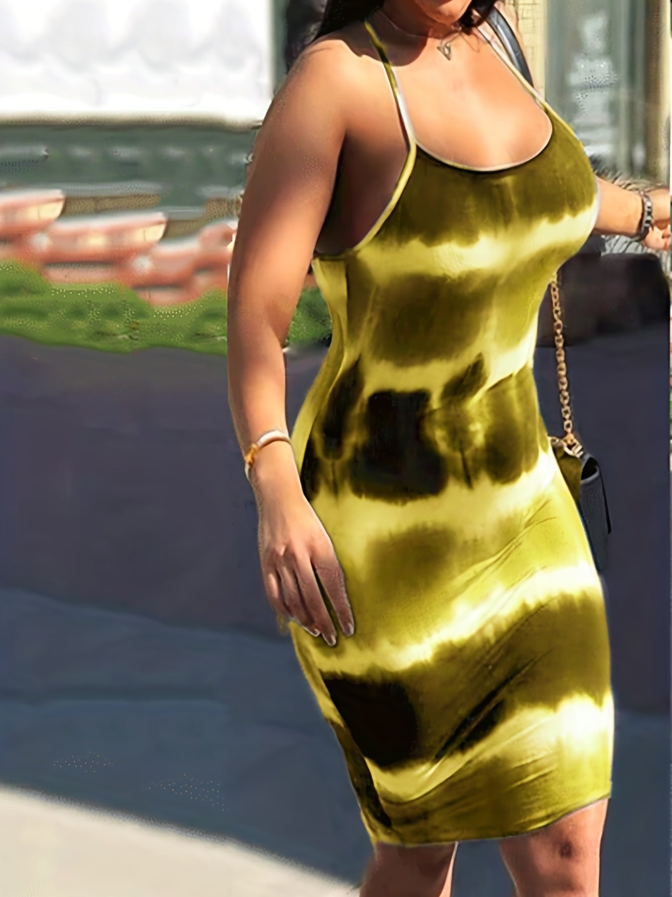 Tie Dye Round Neck Cami Dress