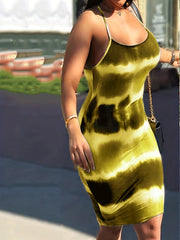 Tie Dye Round Neck Cami Dress