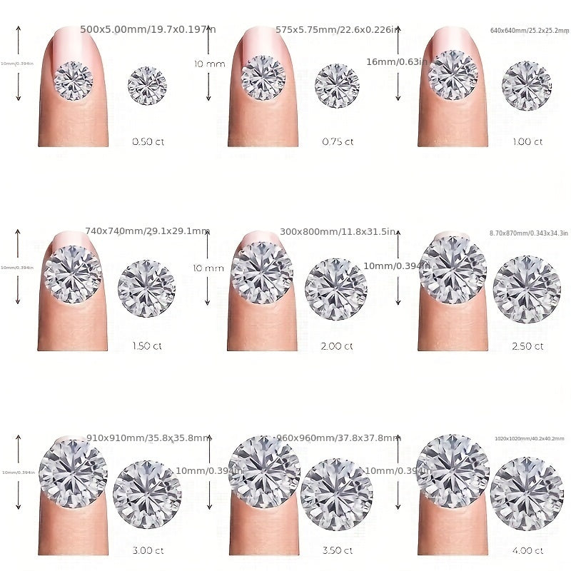 1Ct Classic Moissanite Star Round Bracelet S925 Silver Engagement Wedding Gift