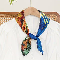 Vintage Starry Sky Print Bandana Silk Scarf Classic Head Wrap Turban