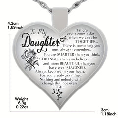 Love Heart Crystal Pendant Necklace for Daughter