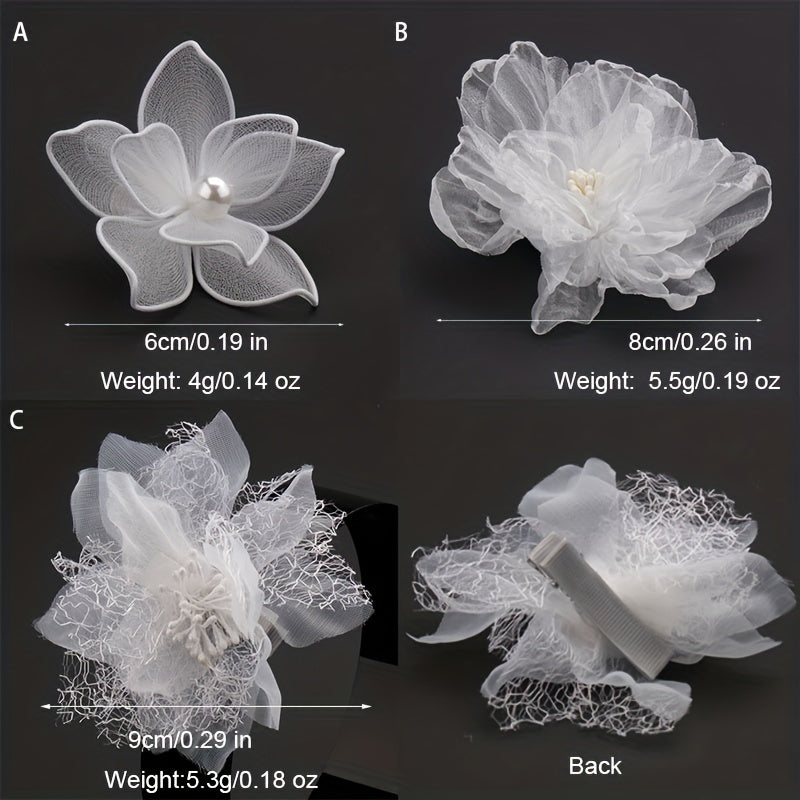 Fabric Flower Hair Clip Bridal Styling Hair Accessories Wedding Headdress Barret