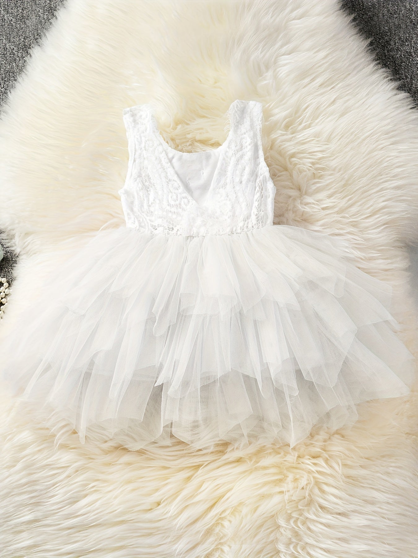 Girl's Lace Embroidered Princess Dress