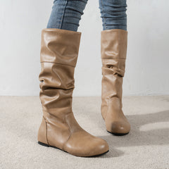 Women's Ruched Knee High Riding Boots