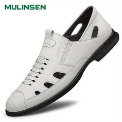 Men's Leather Sandals Breathable Anti-slip Outdoor Walking Sandals