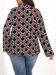 Allover Print Notched Neck Top