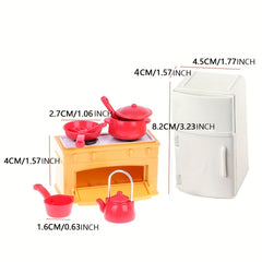Forest Family Children's Mini Doll House Kitchen Furniture Set