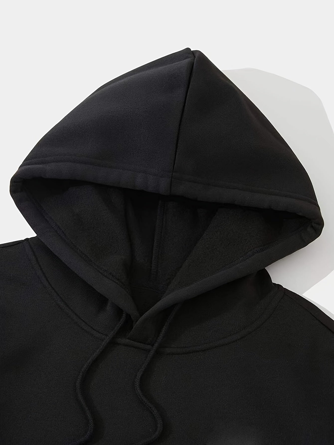 V Letter Print Hoodie Fleece Pullover Active Hooded S