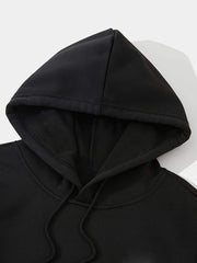 Skull Print Drawstring Sports Sweatshirt for Halloween Warm Plush Inner Hoodies