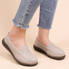 Women's Comfy Flat Loafers Solid Soft Sole Slip On Shoes Versatile
