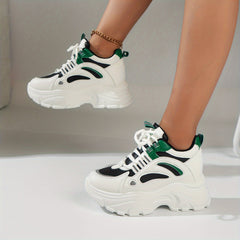 Women's Chunky Sneakers Low Top Lace Up Platform Shoes