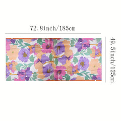 Flower Printed Shawl Long Thin Breathable Scarf Sunscreen Beach Towel