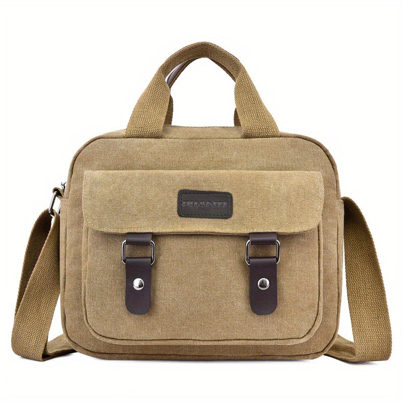 Men's Canvas Crossbody Messenger Bag Large Capacity