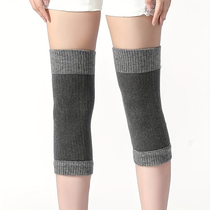 Winter Fleece Knee Pads Warm Heating Thick Large Size Cold-proof Leg Protectors
