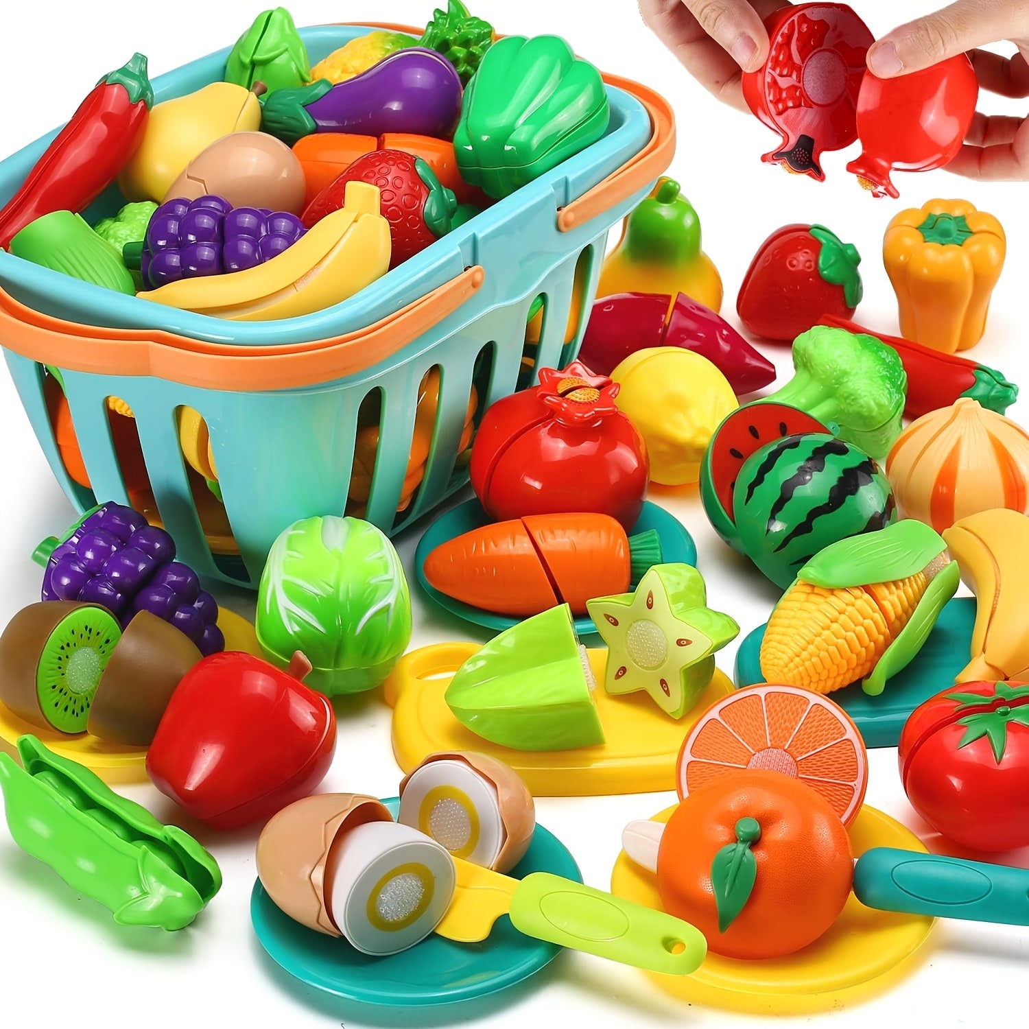 24pcs Kids' Kitchen Toy Set Pretend Play Food Set for Little Ones Kitchen Toy Ac