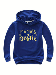 Kids Mama's Bestie Print Hoodie Pullover Sweatshirt