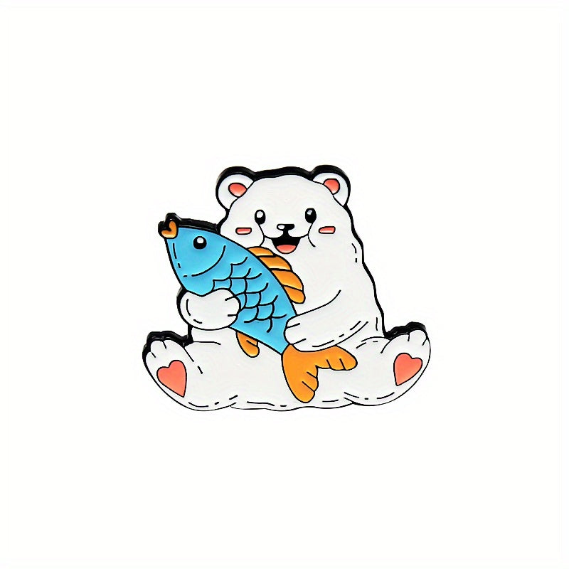 Animal Brooch Set Monkey Octopus Bear Pins for Girls Gift & Decoration