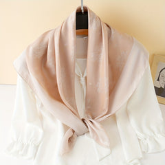 Pink Floral Bandana Print Square Scarf Women Casual Neckerchief