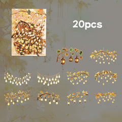 20pcs Retro Colorful LED Strip Stickers Transparent Waterproof for Scrapbooking