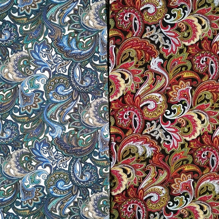 6 Pcs 100% Cotton Cashew Flower Printed Fabric DIY Clothing Mask Material