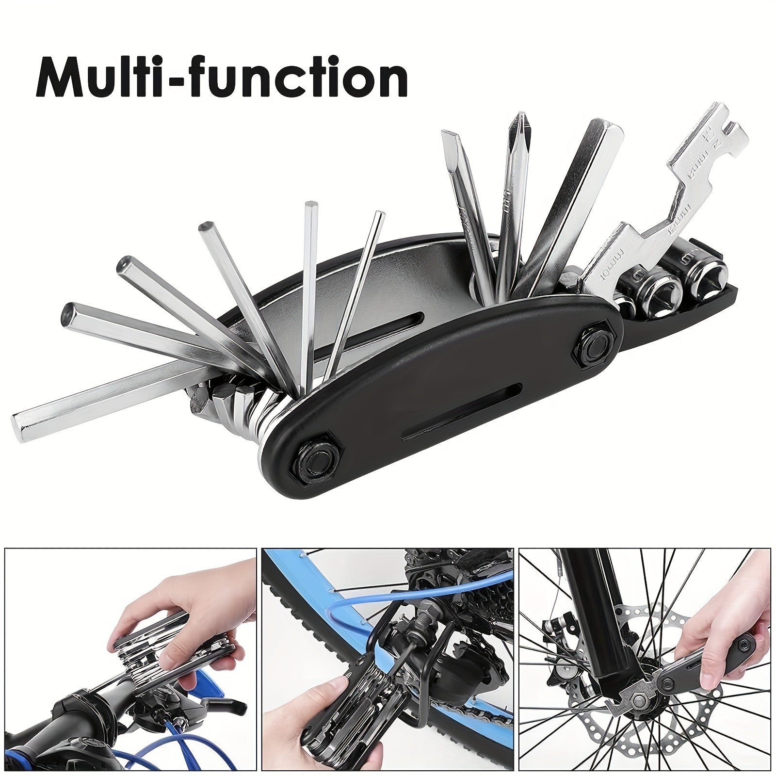 15 in 1 Wrench Set Bicycle Tire Repair Tool Multifunctional Folding Car Repair