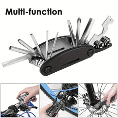 15 in 1 Wrench Set Bicycle Tire Repair Tool Multifunctional Folding Car Repair