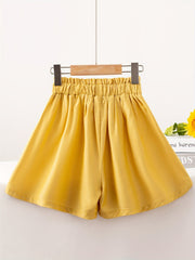 Girls Belted Shorts Comfortable Casual Pants Kids Summer Beach