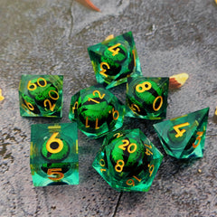 Resin Quicksand Dragon Eye Dice Set for Tabletop Games