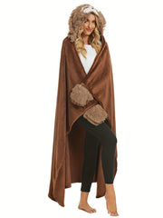 Women's Cartoon Animal Hooded Robe - Warm and Cozy Lounge Robe