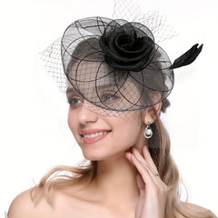 Mesh Flower Fascinator Head Piece with Clip