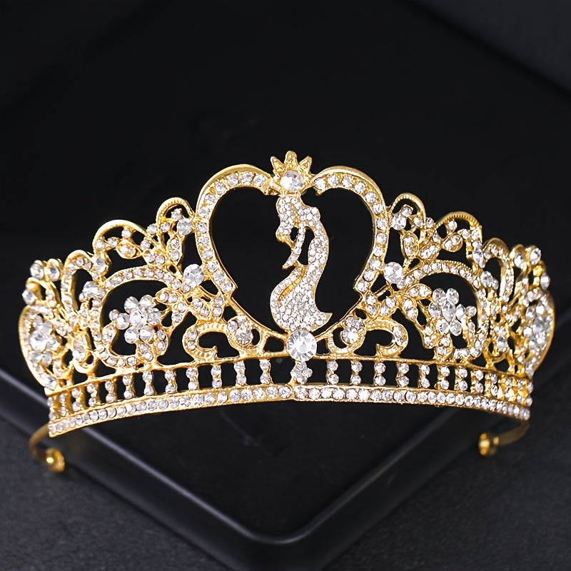 Golden Crystal Crowns Princess Crown Baroque Queen Tiara For Bridal Wedding